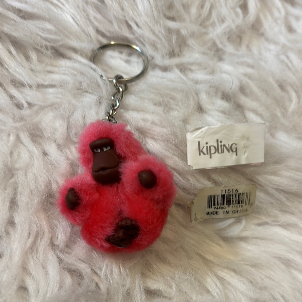 Kipling Monkey Keychain, Pink